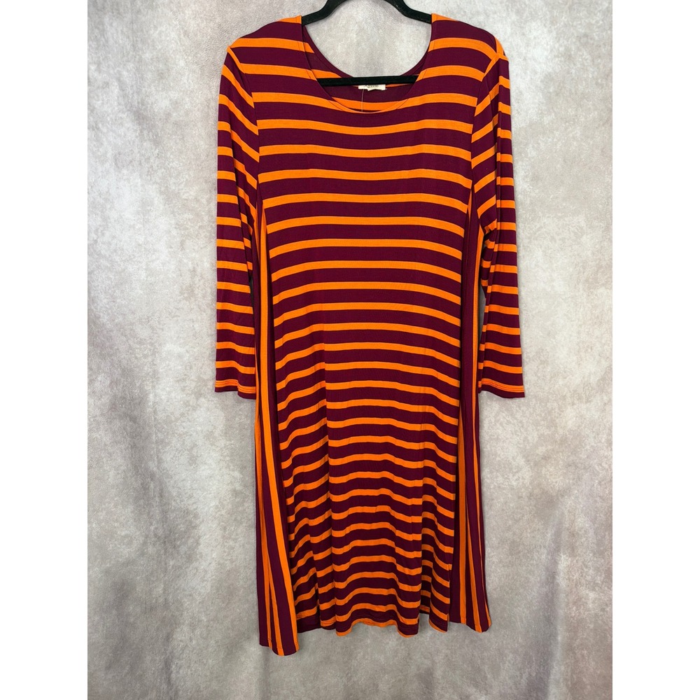 NWT Fanfare Virginia Tech VT Hokies Women's XX‎ Stripe Long Slv Dress Size XXL